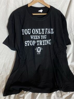 Black Graphic Tee "You Only Fail When You Stop Trying"